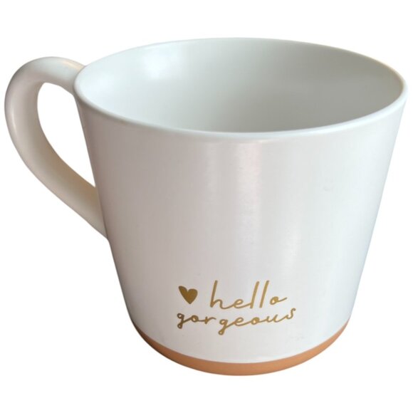 NWT! Threshold 2024 “Hello Gorgeous” White & Gold Mug – Stoneware I Chic I 15 oz - Picture 4 of 9